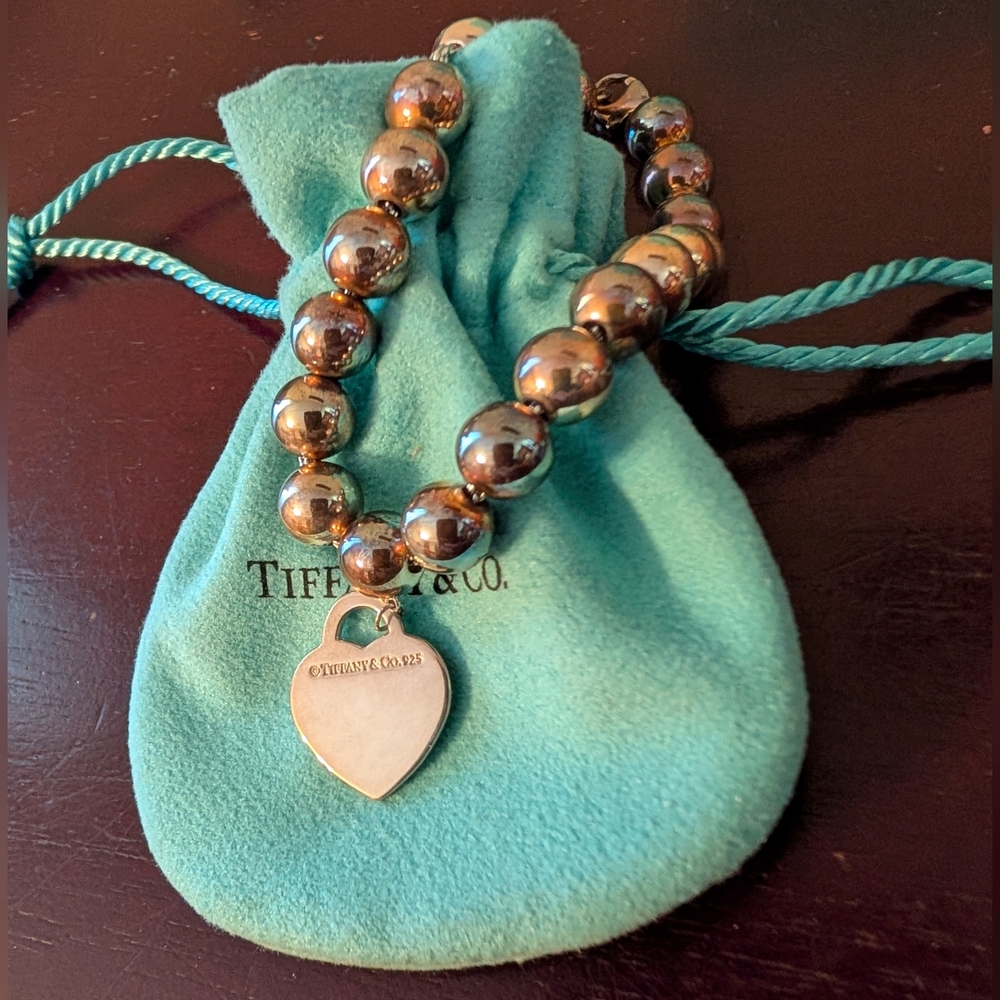 Tiffany & Co. Heart Tag Ball Bracelet 7" - Picture 2 of 8